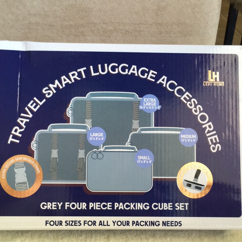 Lexi Home Grey Packing Cube Set